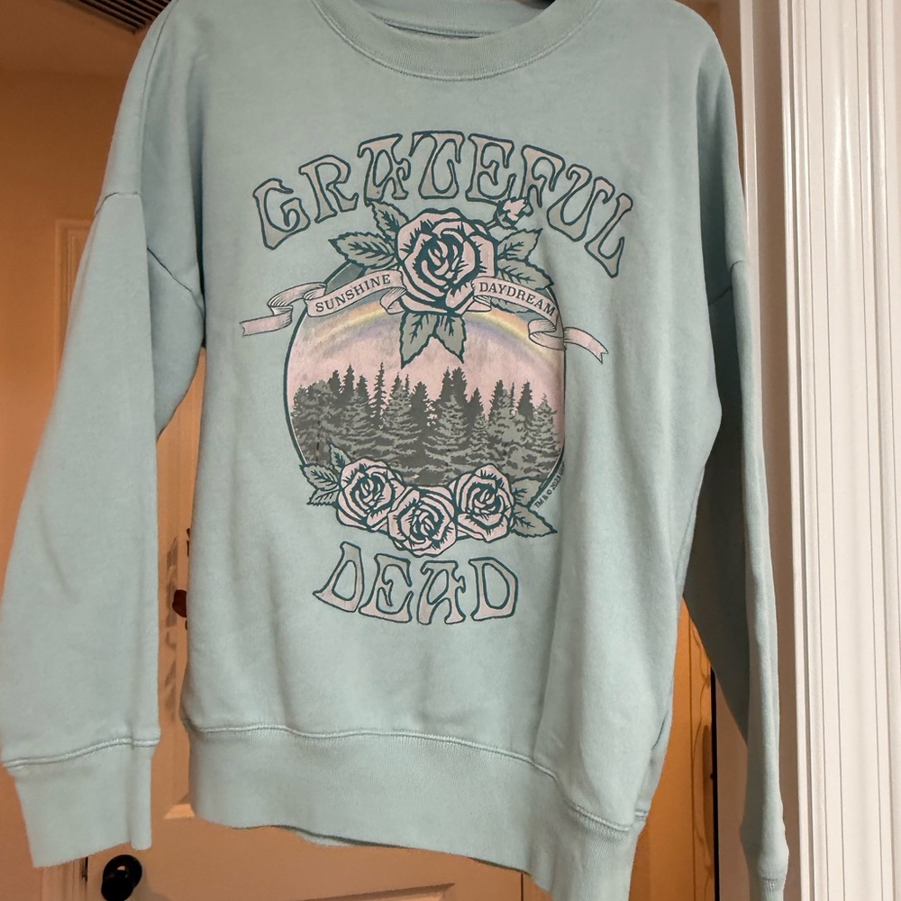 Abercrombie Kids Light Green Grateful Dead Crewneck Sweater